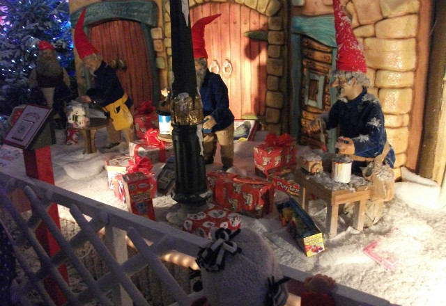 Santa's helpers hard at work in the workshop.