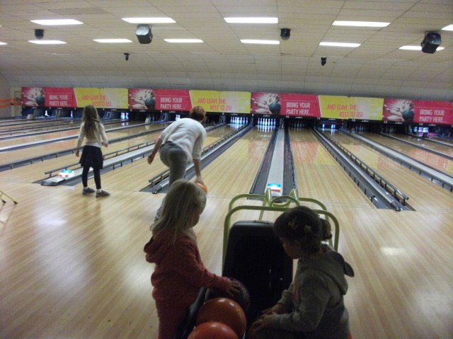 The kids were fascinated by how the balls came back (watch little fingers!)